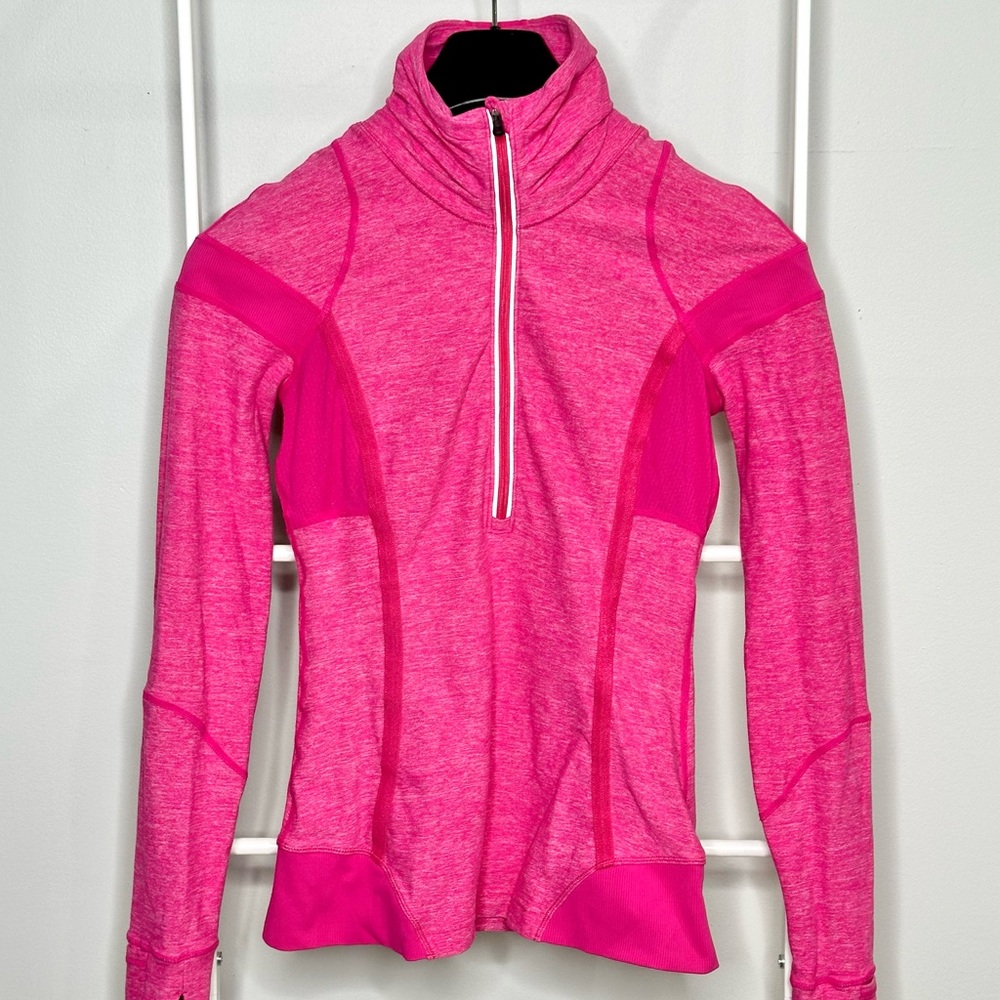 Lululemon Athletica Vibrant Pink Half-Zip Run Inspire Jacket